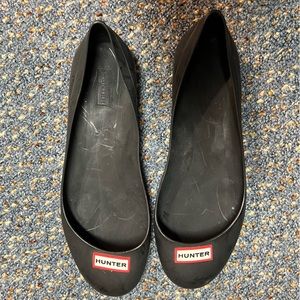 Hunter Rain Flats Size 7 women’s in Black